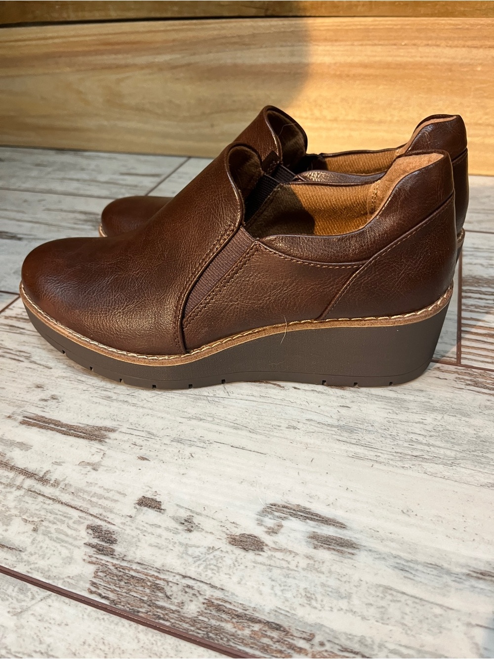 Eurosoft Fabri Wedge Slip On Loafer Boots Womens 7.5M Dark Brown Comfort - Picture 11 of 13